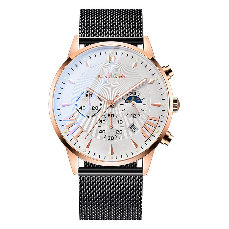 Multifunctional Business Men's Watch Luminous Waterproof Six-pin