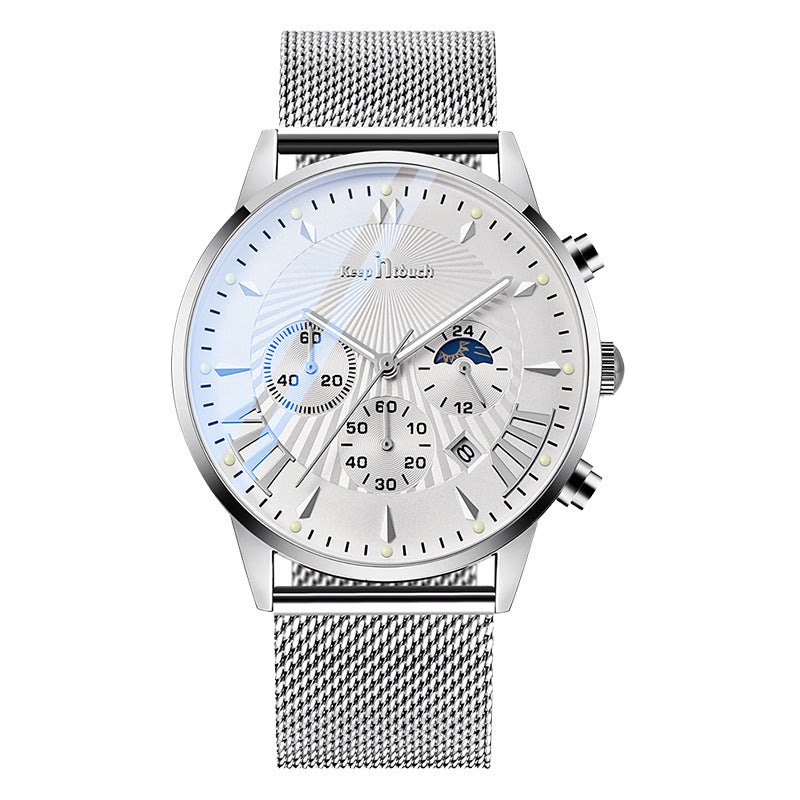 Multifunctional Business Men's Watch Luminous Waterproof Six-pin