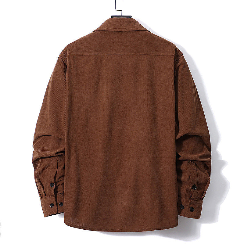 European Size Long Sleeve Shirt Men's Corduroy