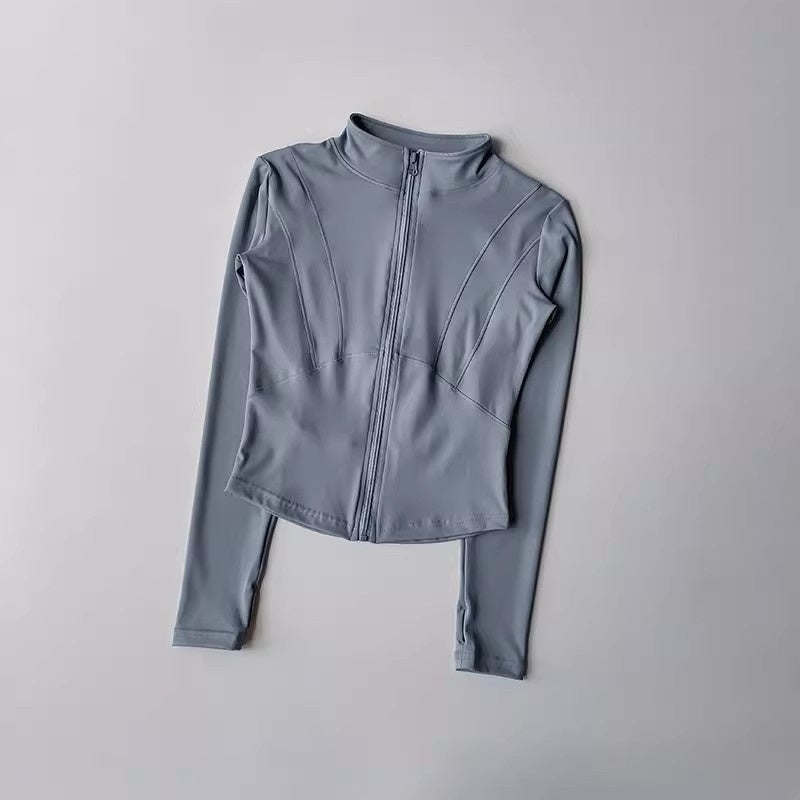Stand Collar Jacket Thin Fitness Top Yoga Clothes Long Sleeve