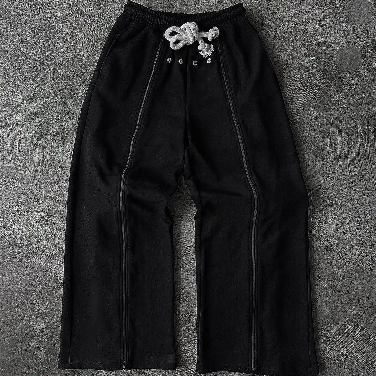 Casual versatile fashion trend personalized fashion street loose black rock Wide Leg Men Korean Trousers Streetwear pants