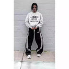 Casual Loose Straight Leg Pants Striped 2025 Summer Fashion Trend Brand Street Hip-hop Jogging Men's Women's Harajuku Sweatpants
