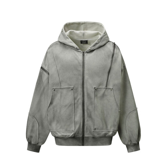 New Retro Vibe Washed Hooded Jacket Coat