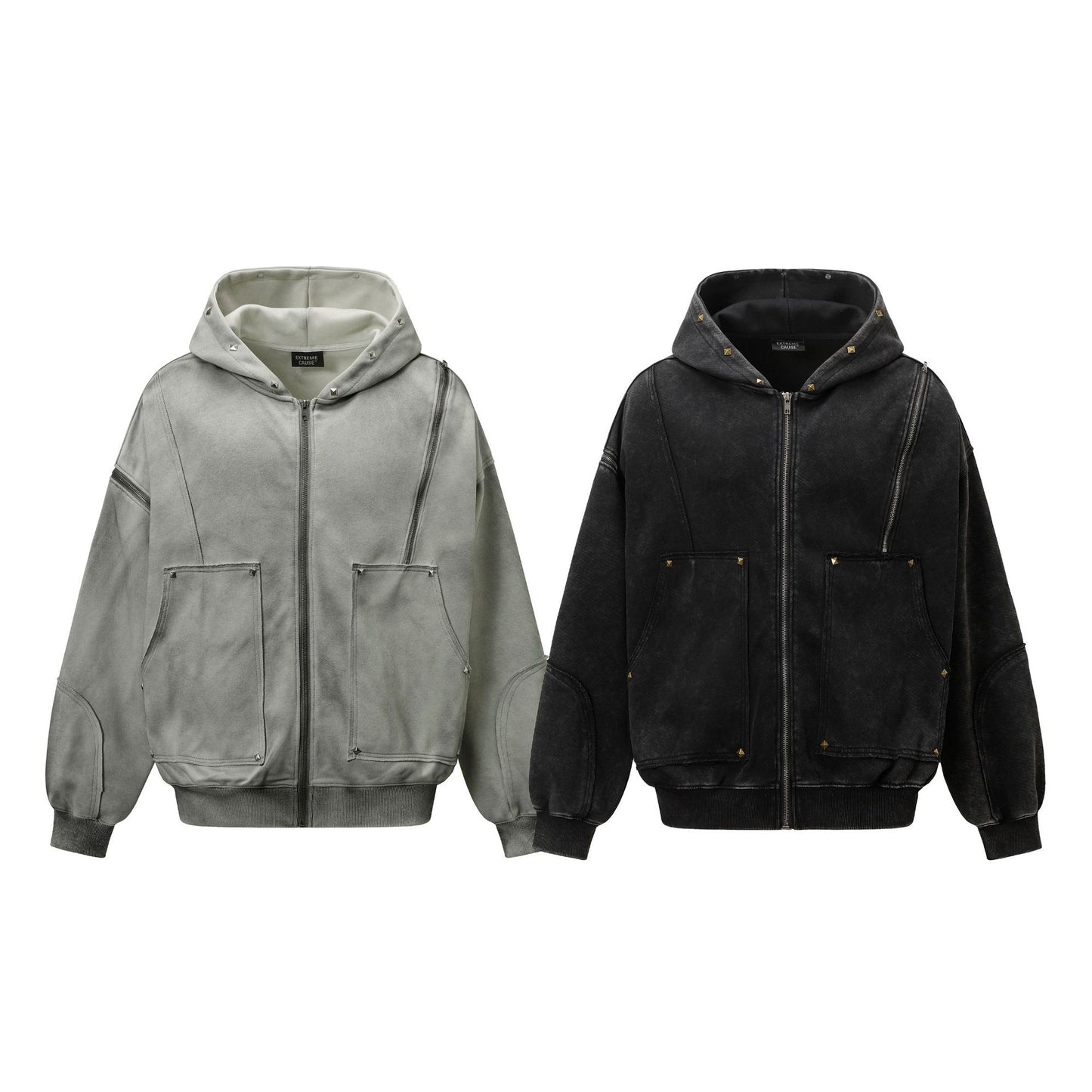 New Retro Vibe Washed Hooded Jacket Coat