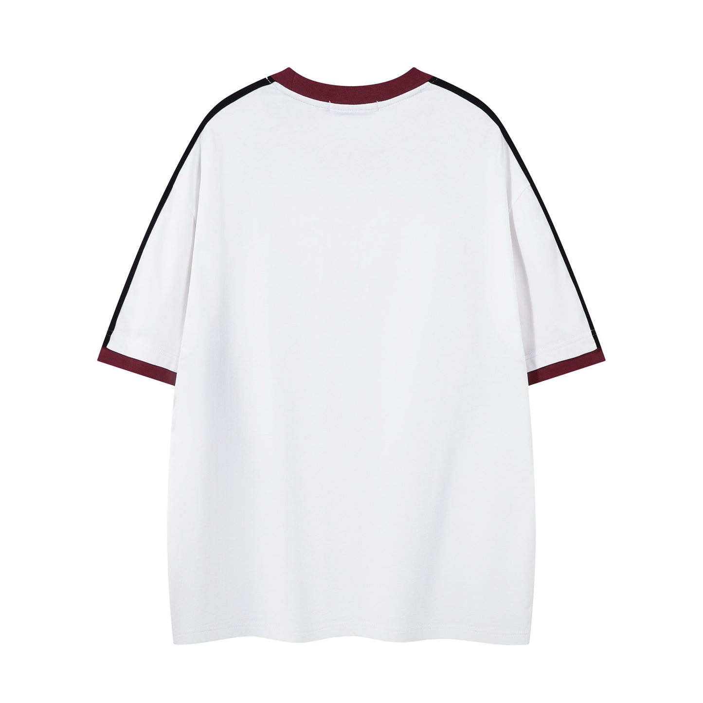 Retro Contrast Color Letter Print Short-sleeve T-shirt Loose Couple's Tops