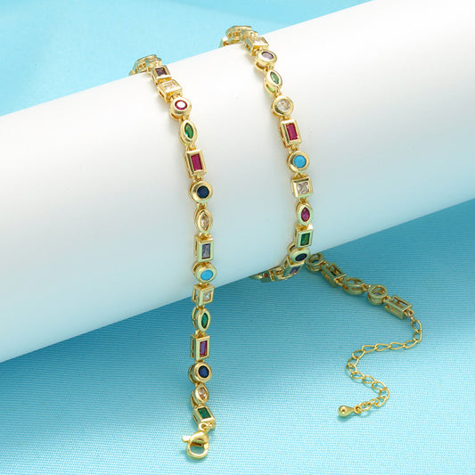 European And American Color Diamond Bracelet Necklace For Women