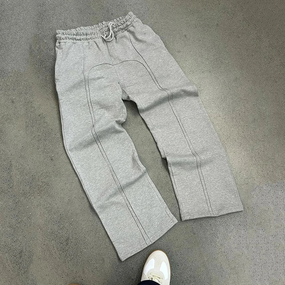High Street Elastic Strap Sweatpants Hip-Hop Casual Pants Y2K Rap Street Wear Comfortable Loose Fit Trousers