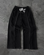 Casual versatile fashion trend personalized fashion street loose black rock Wide Leg Men Korean  Trousers  Streetwear pants