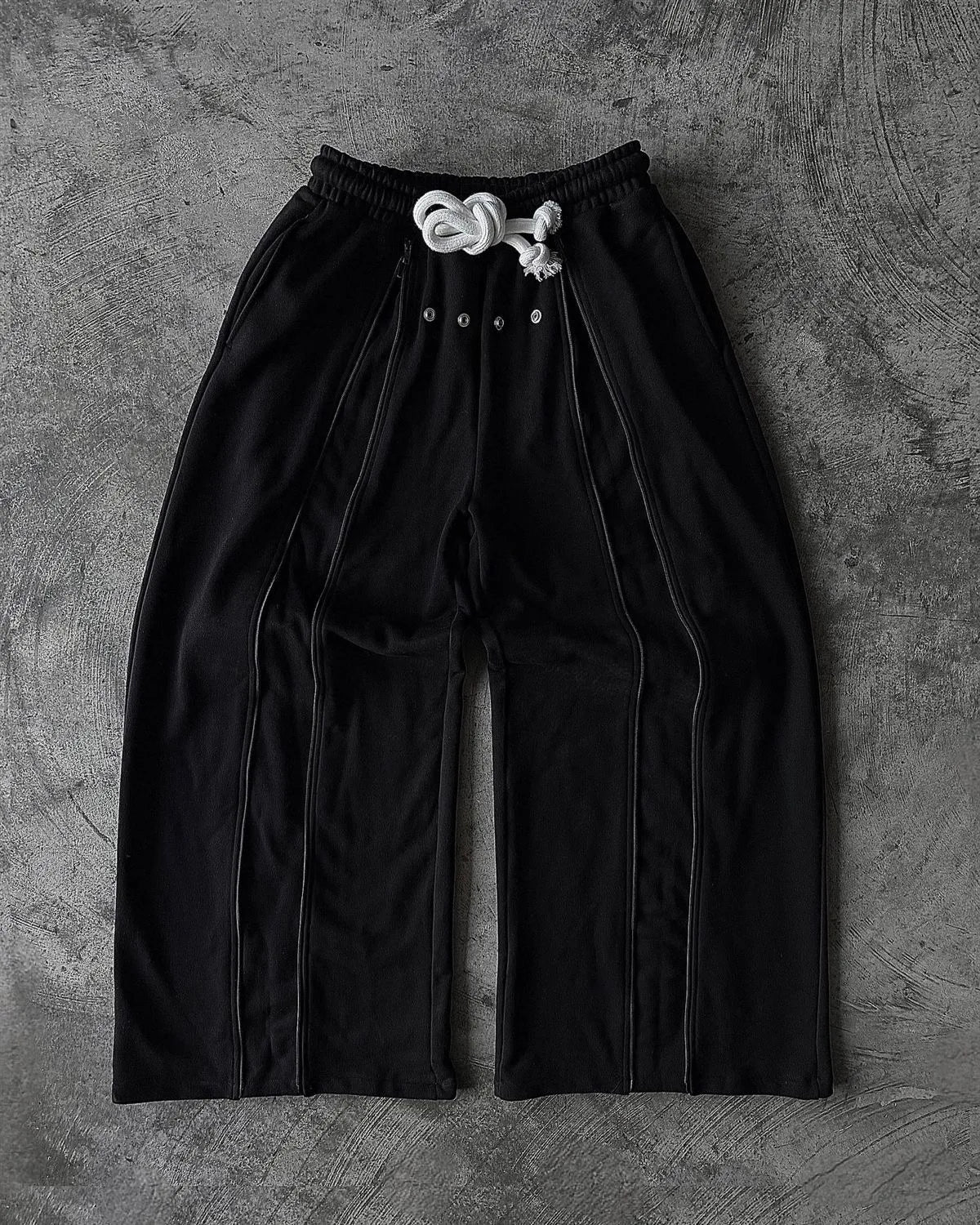 Casual versatile fashion trend personalized fashion street loose black rock Wide Leg Men Korean  Trousers  Streetwear pants
