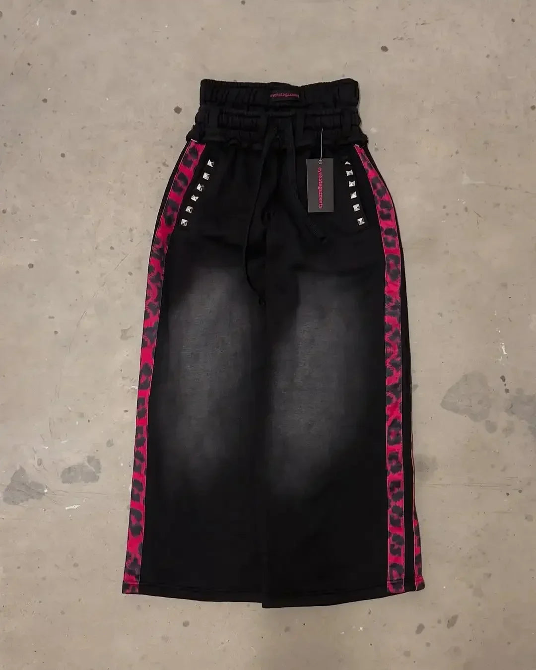 American Street Dirty style Fashion Double Waist Pants New Women High waisted Jogger Drawstring Sweatpants Loose Cargo Trousers