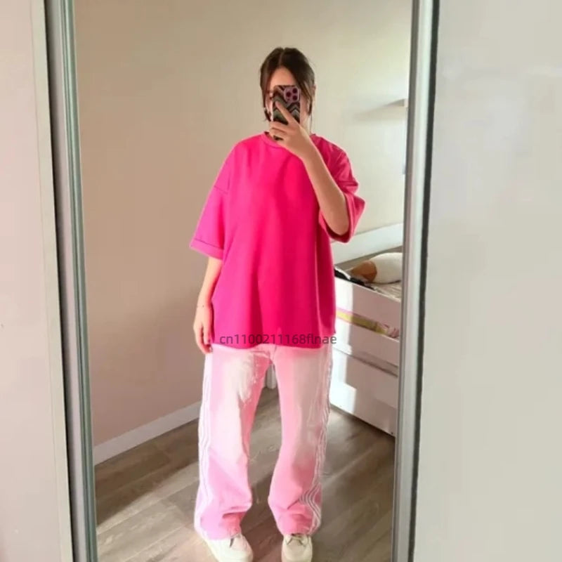 Street Dance Clothing American Retro Personality Street Hip-hop Jeans Striped Straight Leg Wide Leg Pants Loose Casual Pants