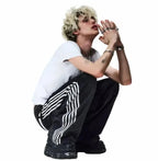 Street Dance Clothing American Retro Personality Street Hip-hop Jeans Striped Straight Leg Wide Leg Pants Loose Casual Pants