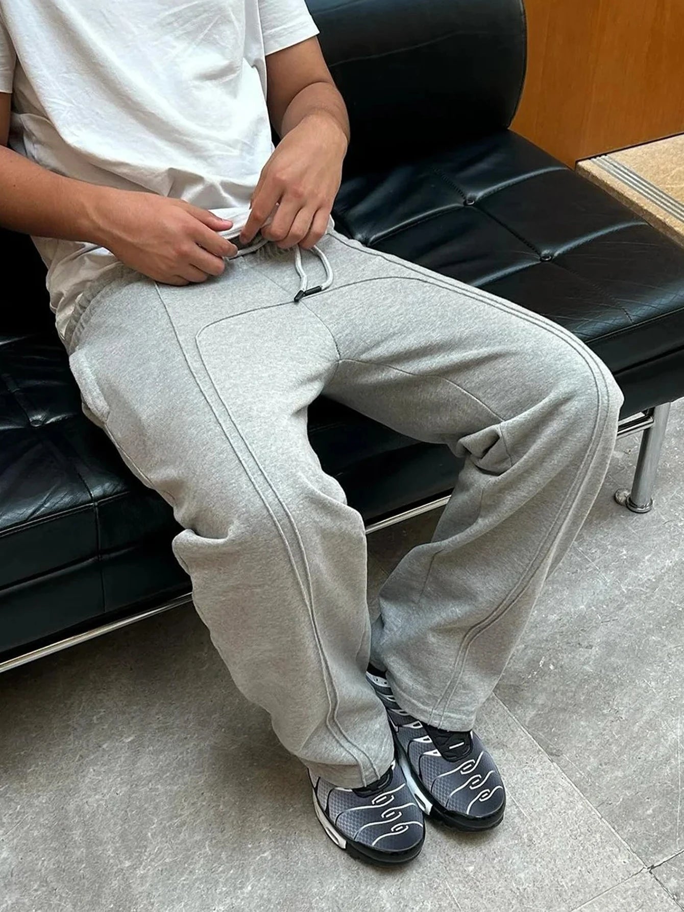 High Street Elastic Strap Sweatpants Hip-Hop Casual Pants Y2K Rap Street Wear Comfortable Loose Fit Trousers