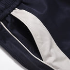 American Style Streetwear Casual Sportswear Trousers Men Loose Color-blocked Pockets Elastic Waist Straight Wide Leg Pants
