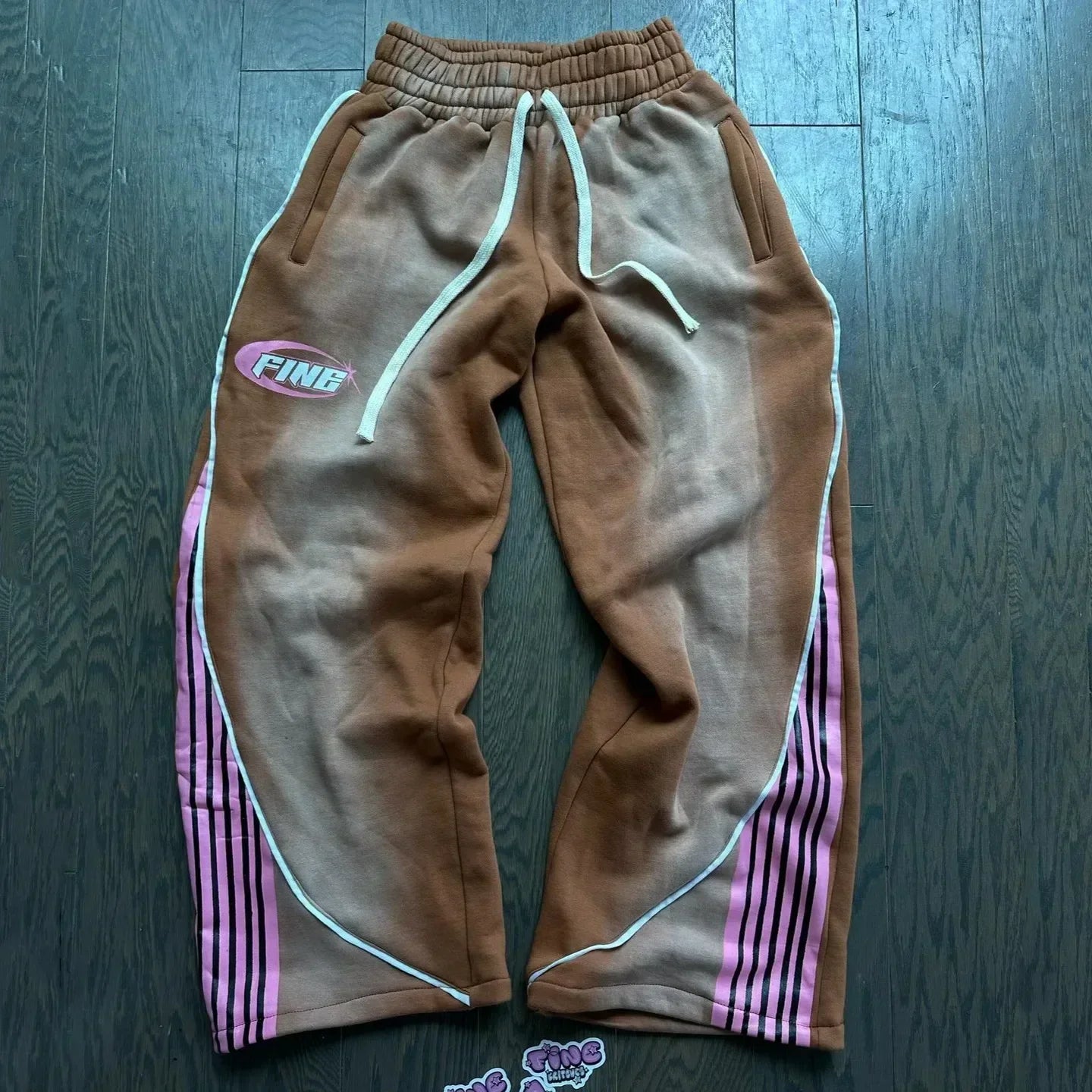 American Street Dirty style Fashion Double Waist Pants New Women High waisted Jogger Drawstring Sweatpants Loose Cargo Trousers