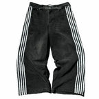 Street Dance Clothing American Retro Personality Street Hip-hop Jeans Striped Straight Leg Wide Leg Pants Loose Casual Pants